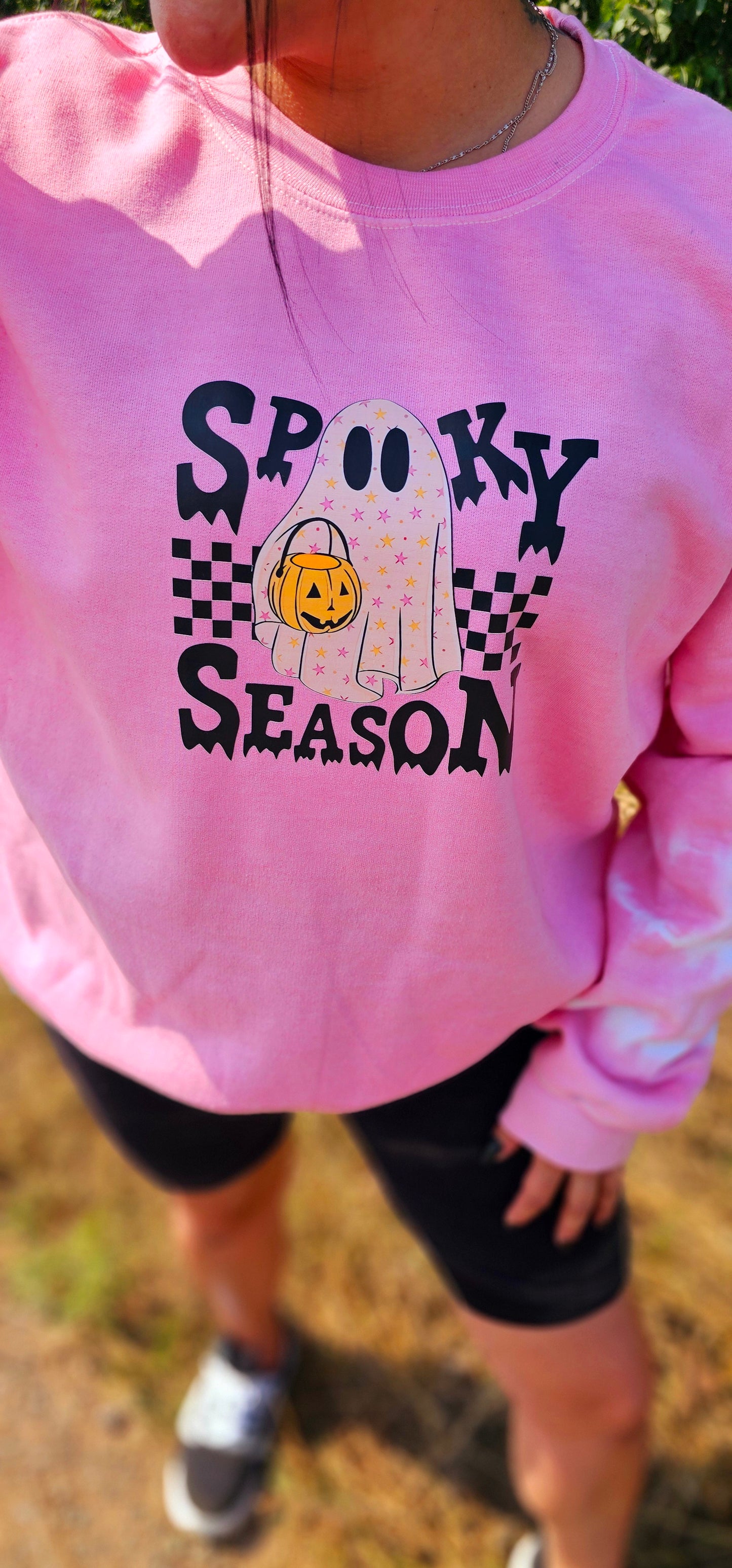 Powder pink spooky season crew