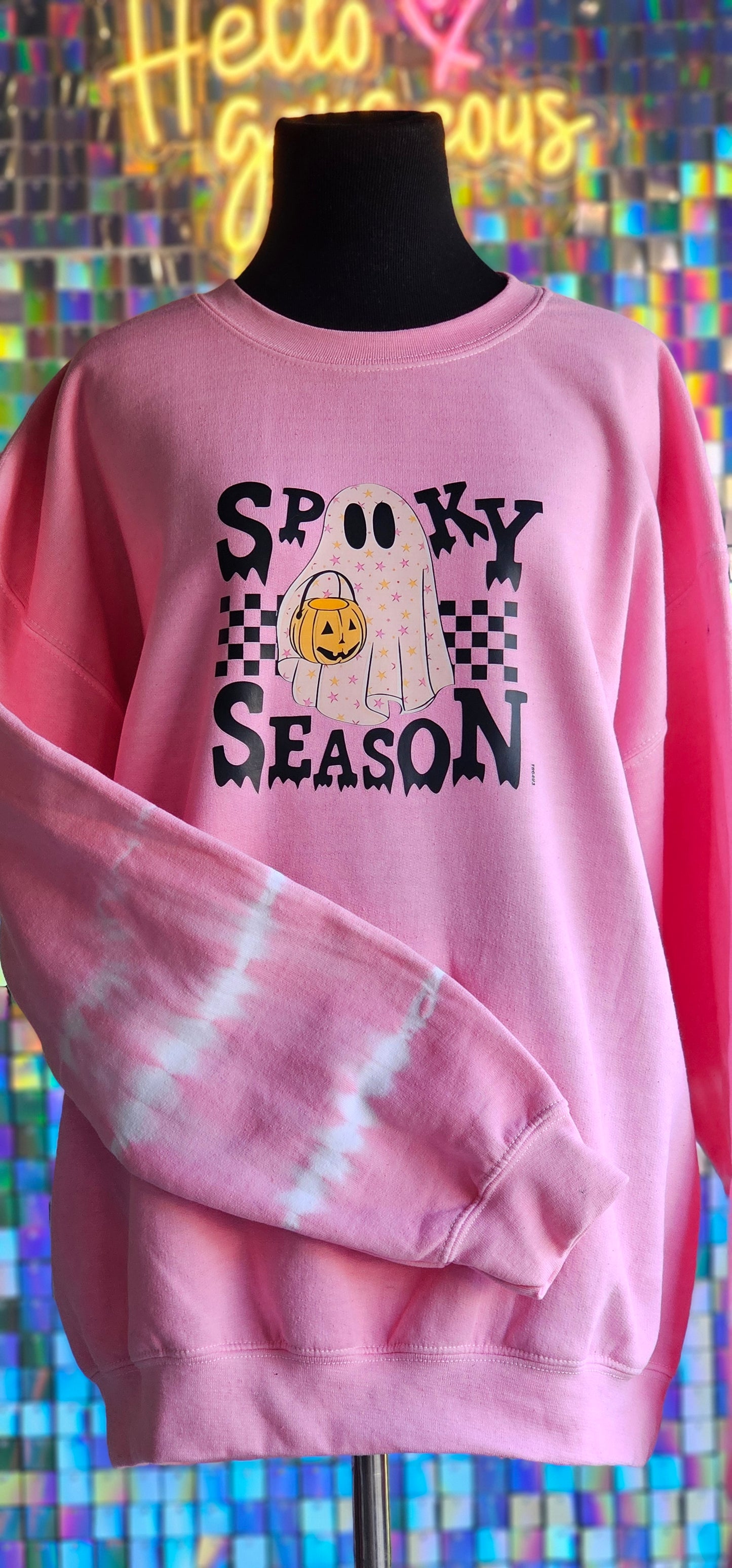 Powder pink spooky season crew