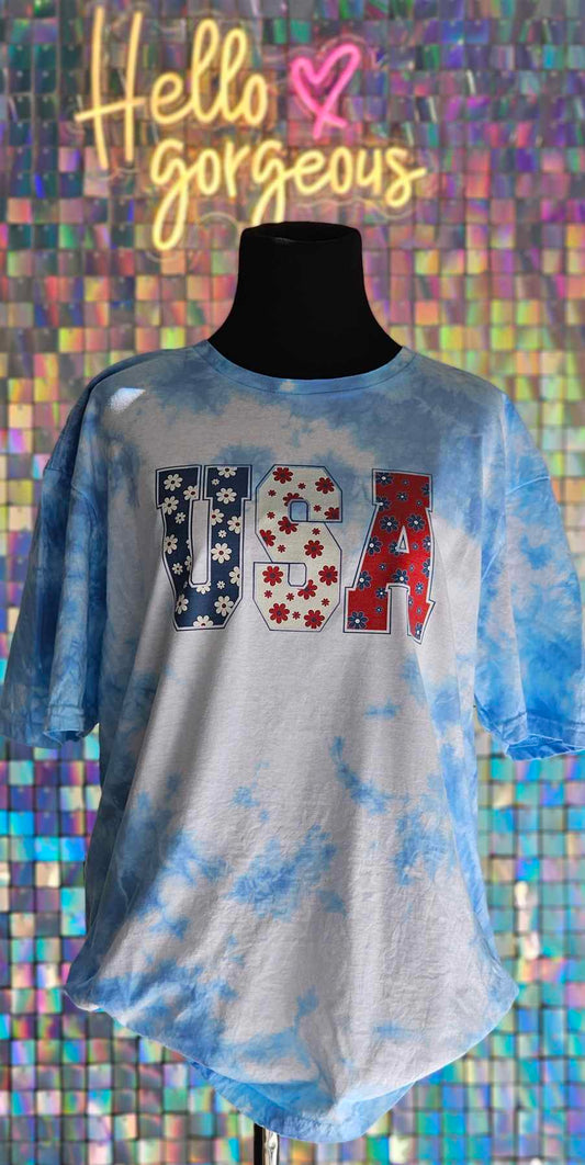 Fresh Floral USA Tee