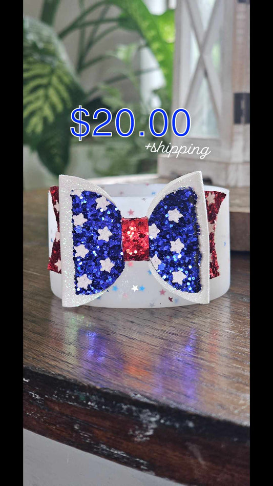 Patriotic Bowtie Bootie for Stanley Tumbler